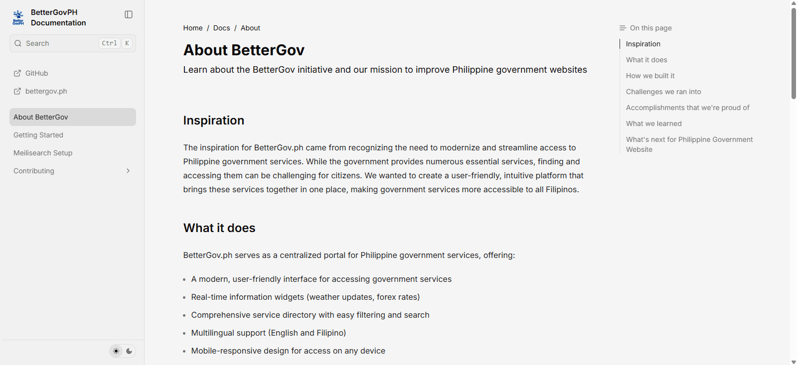 BetterGov – Documentation preview